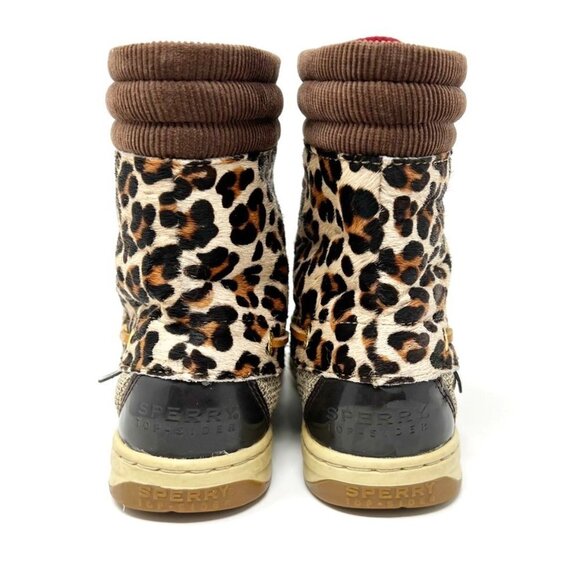 Sperry Topsider Hikerfish Leather Leopard Print Calf Hair Boots. Size 6 - Picture 6 of 13